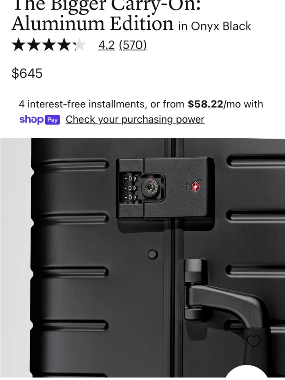 Away The Bigger Carry-On Aluminum Edition in Onyx Black - Picture 4 of 6